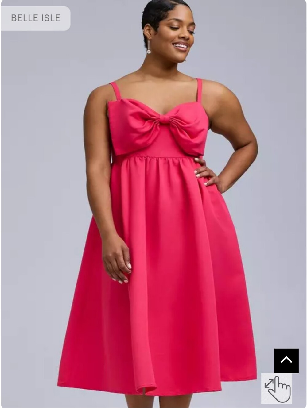 Bow Midi Dress in Bright Pink - Picture 5 of 5
